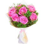 Букет 7 розовых роз 50 см