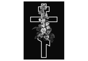 Гравировка креста на мраморном памятнике